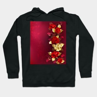 Composition with Red Jewelry Roses Hoodie